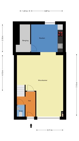 Floorplan - Zalmstraat 17, 3114 NX Schiedam